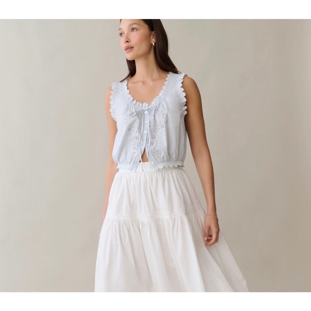 sorella Shelby Cotton Top light blue size XS $172 - Picture 3 of 7